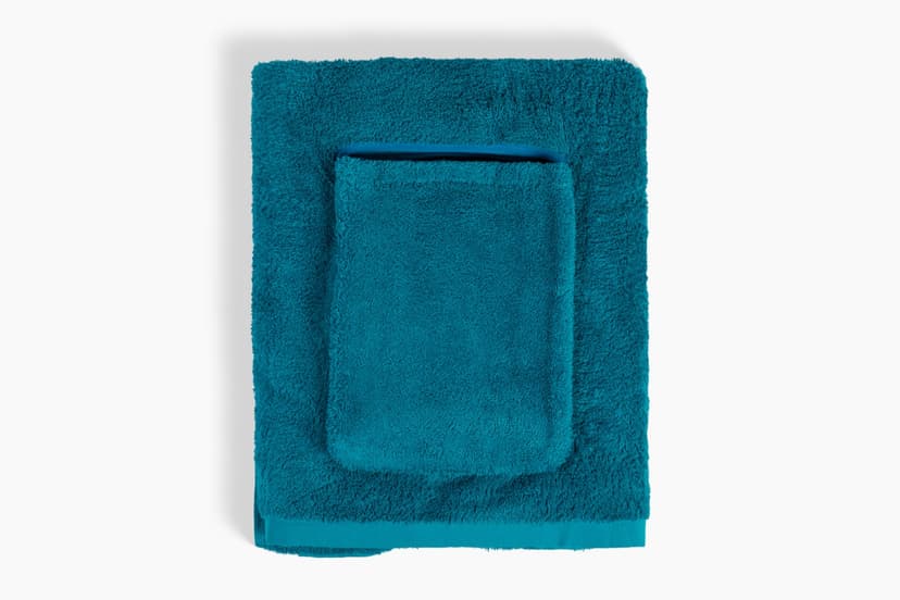Smart Towel in Capri Breeze, folded with snap-on pocket